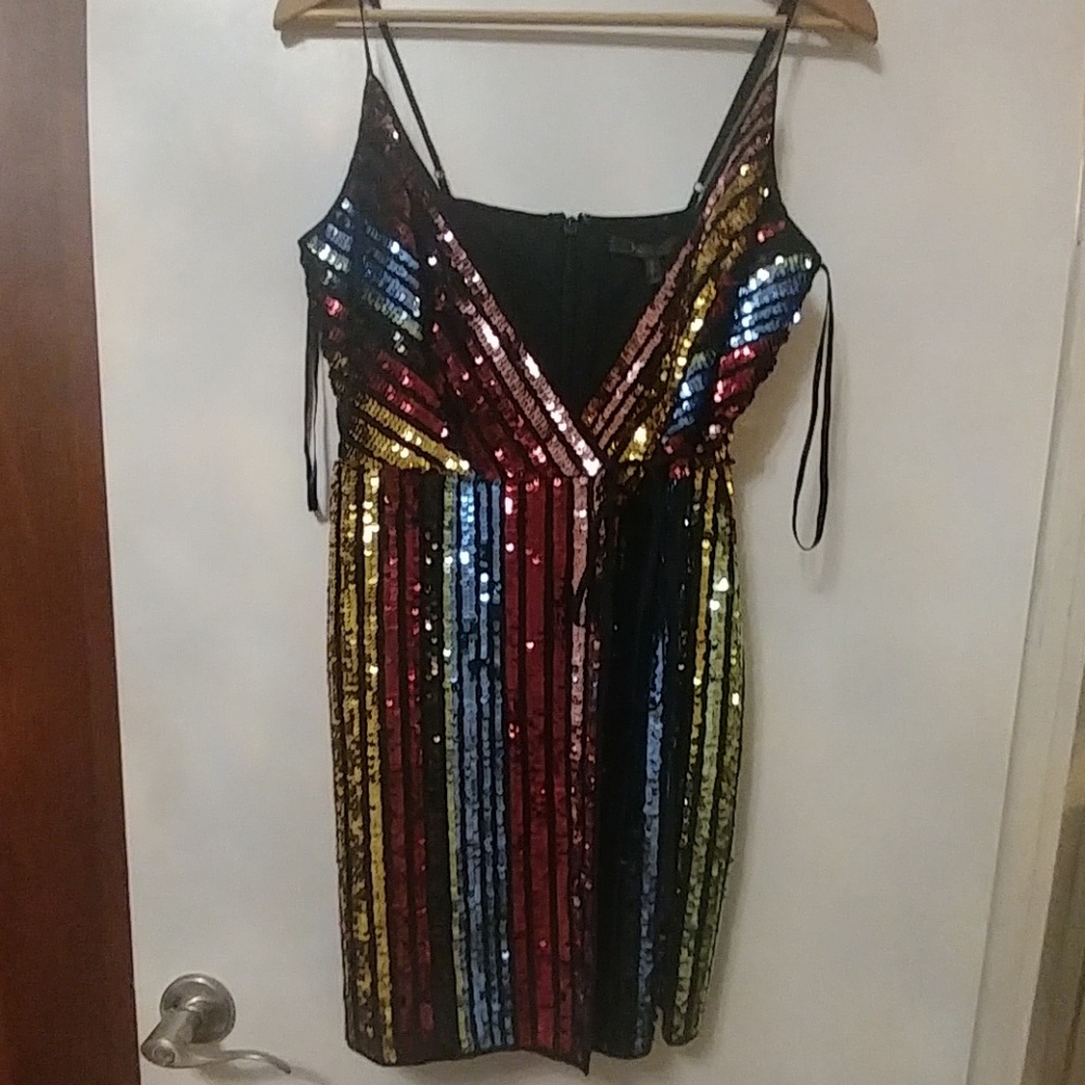 Bcbgmaxazria sequin mini cocktail dress